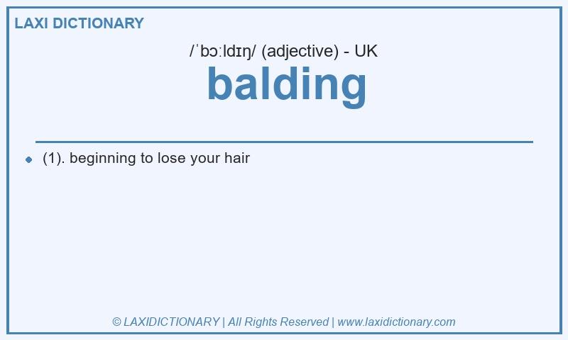 Definition balding in British English
