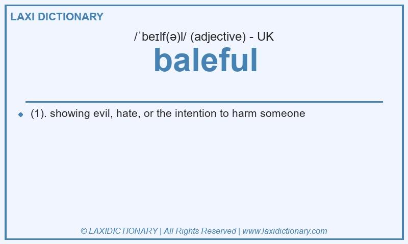 Definition baleful in British English