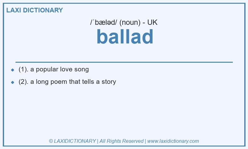 Definition ballad in British English