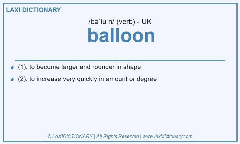 Definition balloon in British English