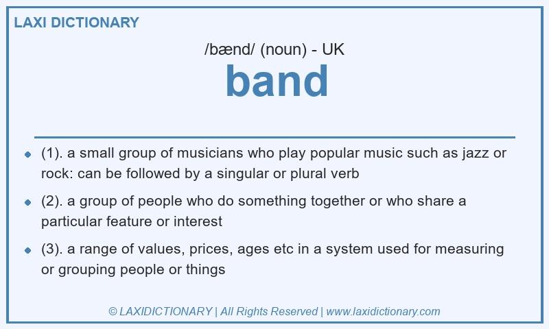 Definition band in British English