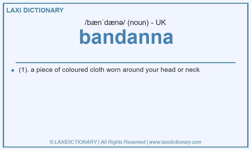Definition bandanna in British English