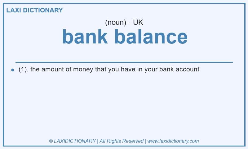 Definition bank balance in British English