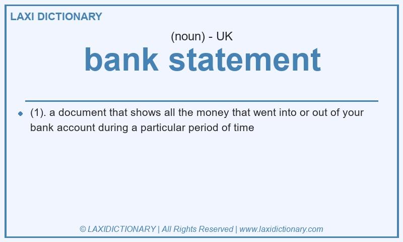 Definition bank statement in British English