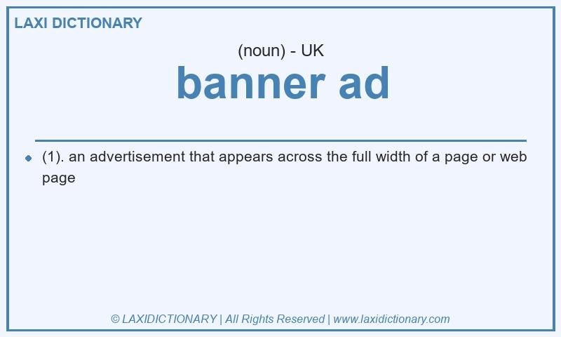 Definition banner ad in British English