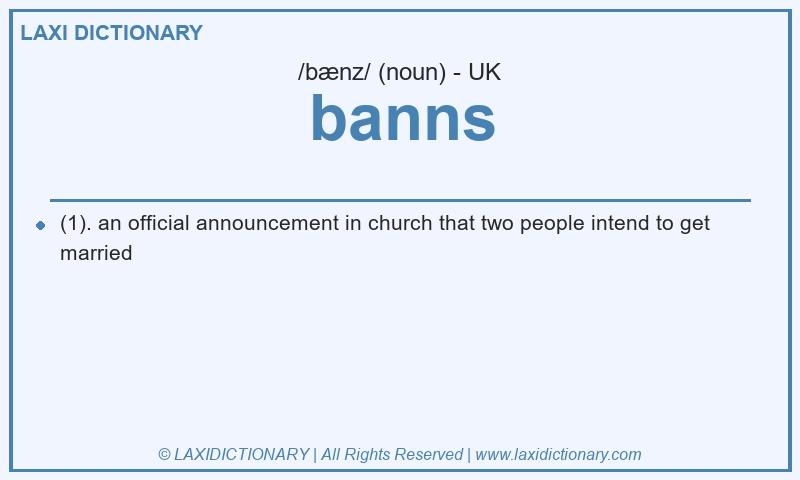 Definition banns in British English