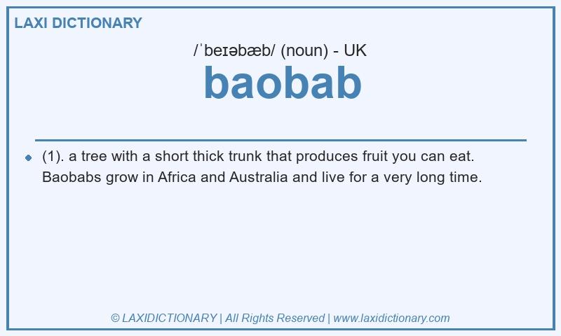 Definition baobab in British English
