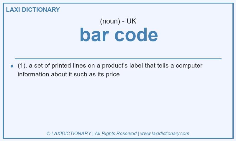 Definition bar code in British English