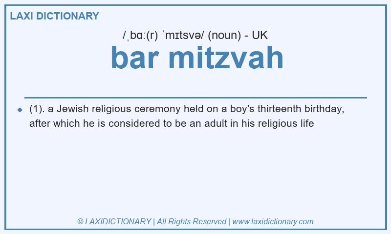 Definition bar mitzvah in British English