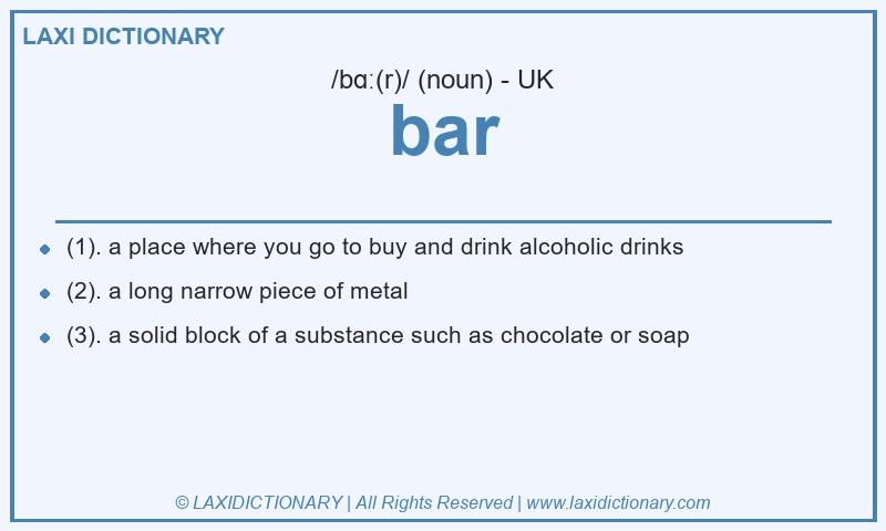 Definition bar in British English