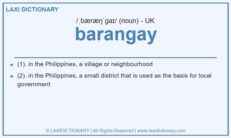 Definition barangay in British English