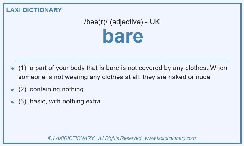 Definition bare in British English