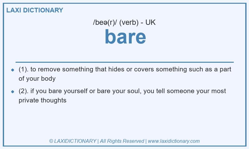 Definition bare in British English