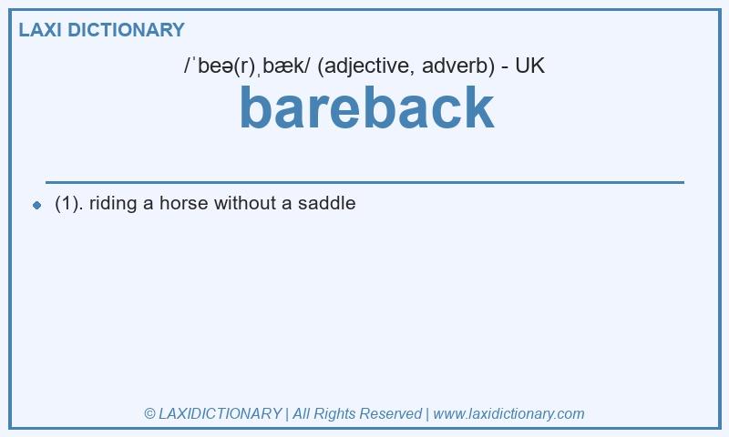Definition bareback in British English