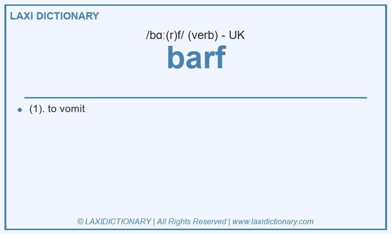 Definition barf in British English