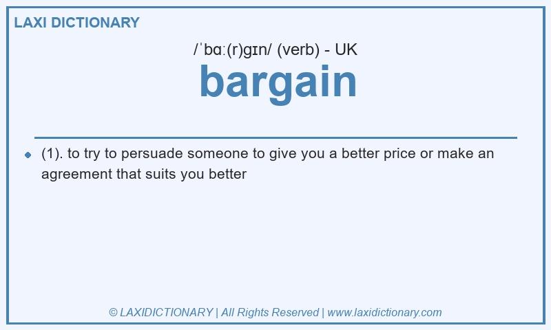 Definition bargain in British English