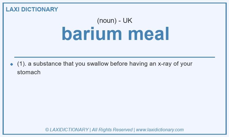 Definition barium meal in British English