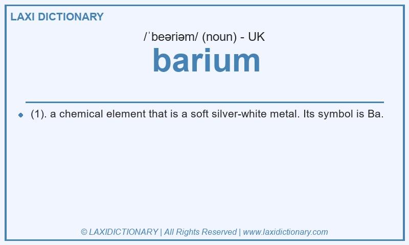 Definition barium in British English