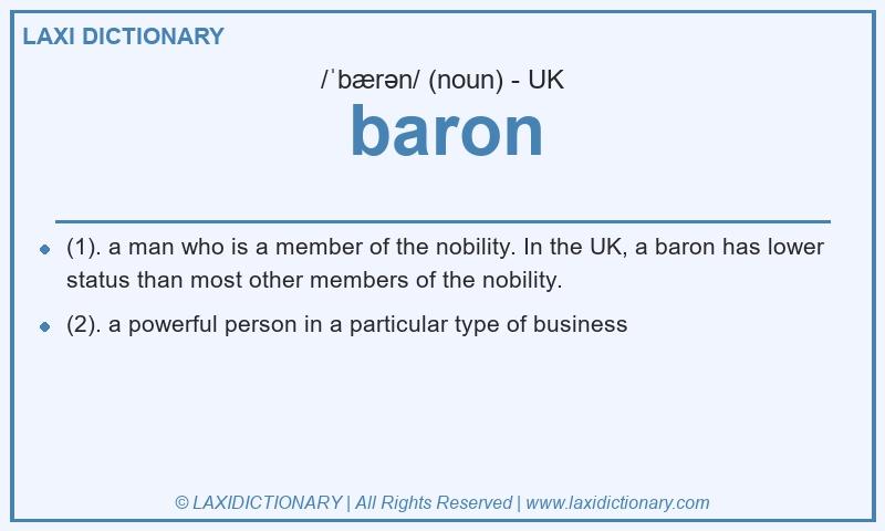 Definition baron in British English