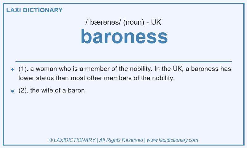 Definition baroness in British English