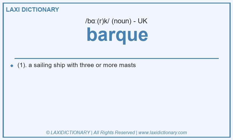Definition barque in British English