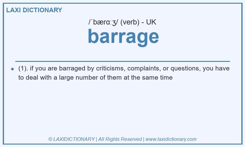 Definition barrage in British English