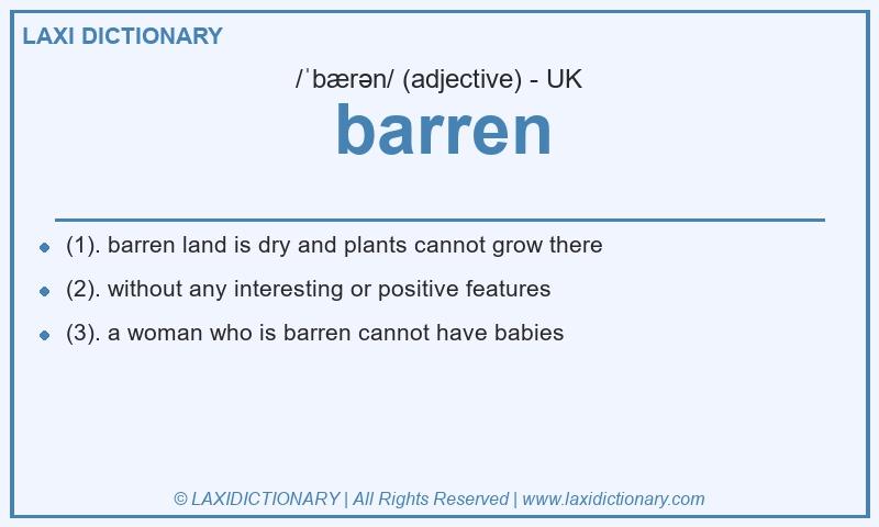 Definition barren in British English