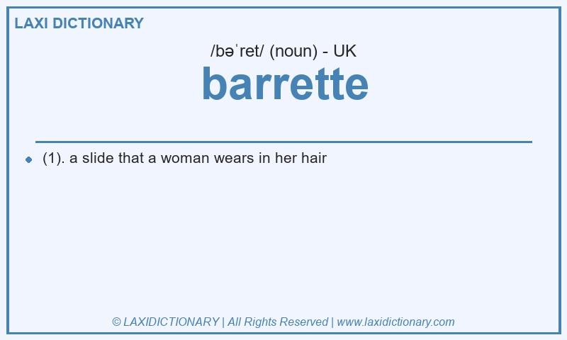 Definition barrette in British English