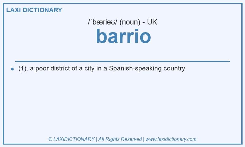 Definition barrio in British English