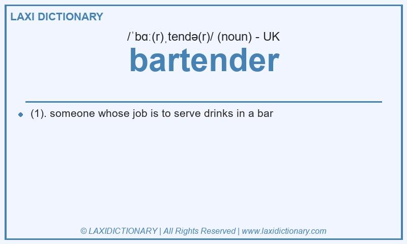 Definition bartender in British English