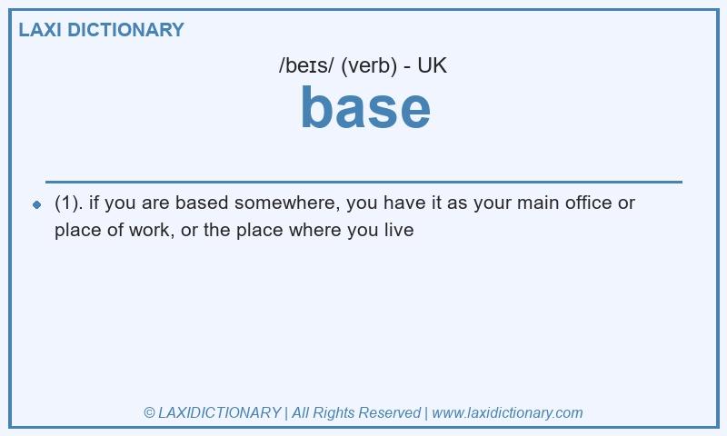 Definition base in British English