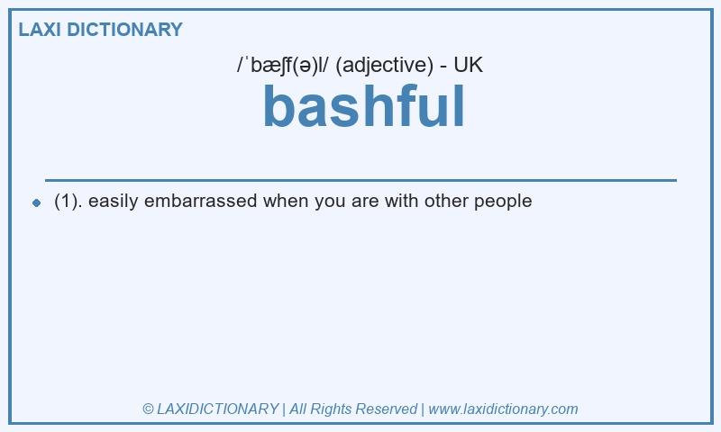 Definition bashful in British English