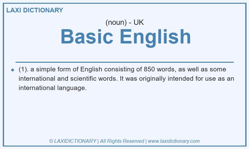 Definition Basic English in British English