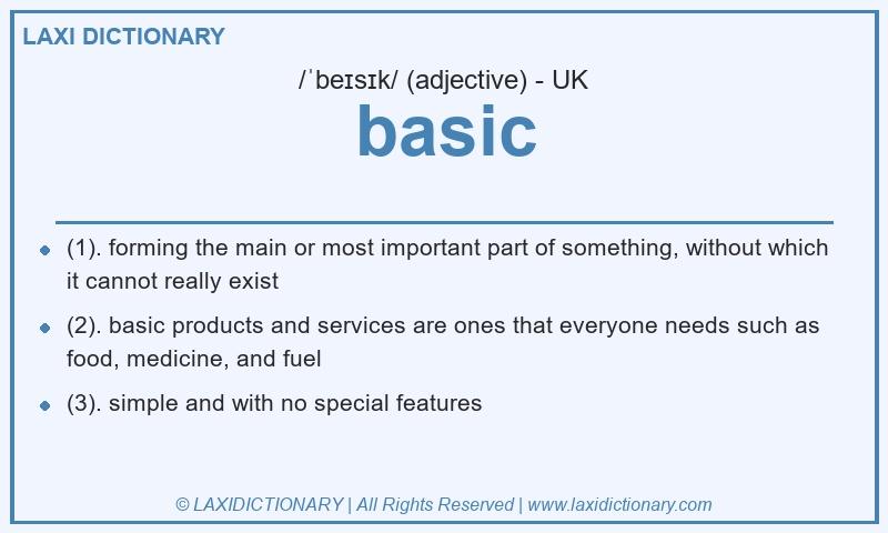 Definition basic in British English