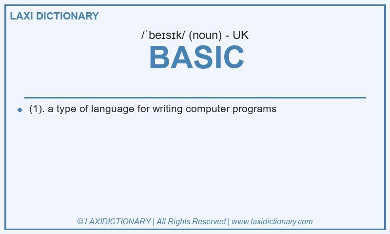 Definition BASIC in British English