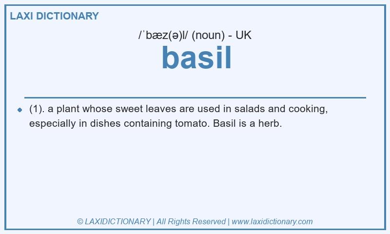 Definition basil in British English