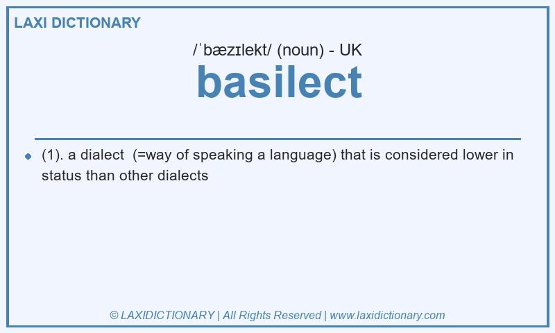 Definition basilect in British English