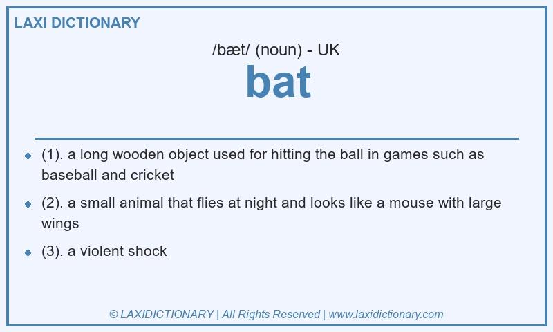 Definition bat in British English