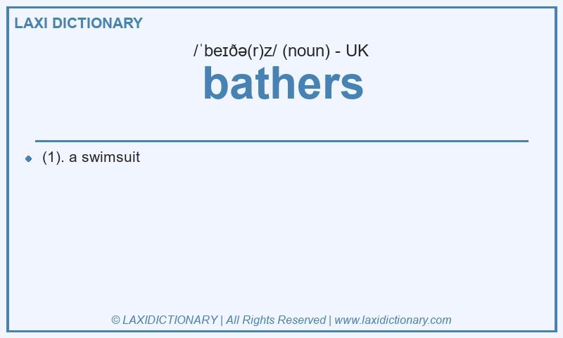 Definition bathers in British English