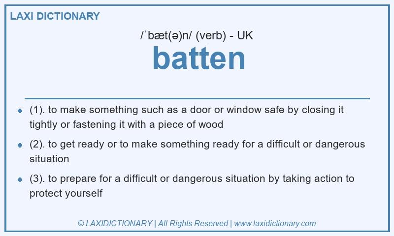 Definition batten in British English
