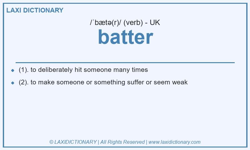 Definition batter in British English