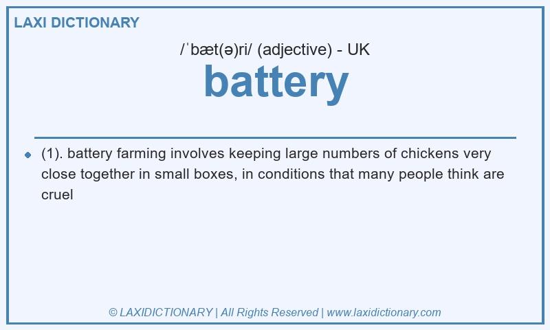 Definition battery in British English
