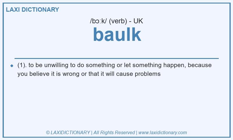Definition baulk in British English