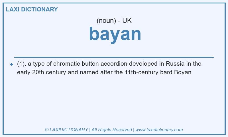 Definition bayan in British English