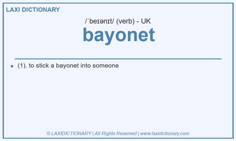 Definition bayonet in British English