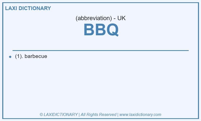 Definition BBQ in British English