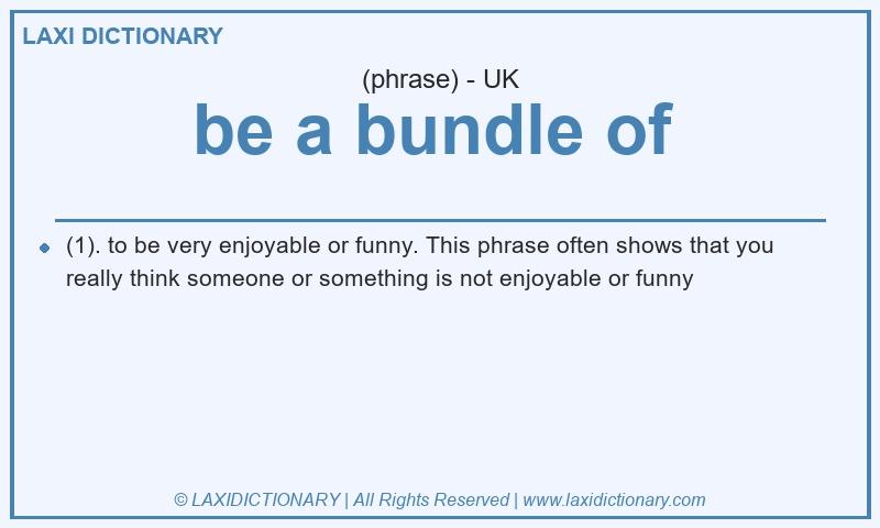 Definition be a bundle of  in British English
