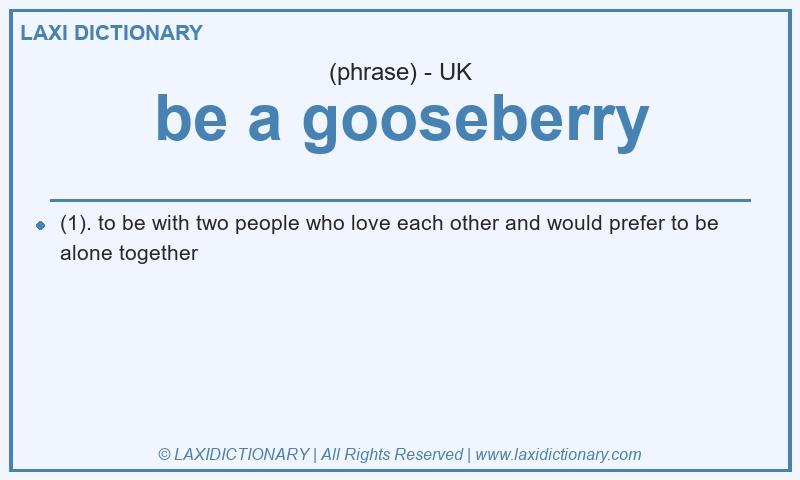 Definition be a gooseberry in British English