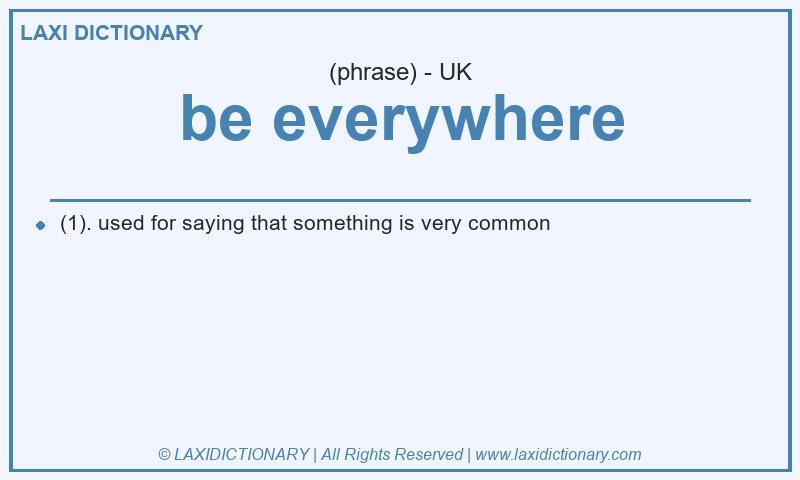 Definition be everywhere in British English
