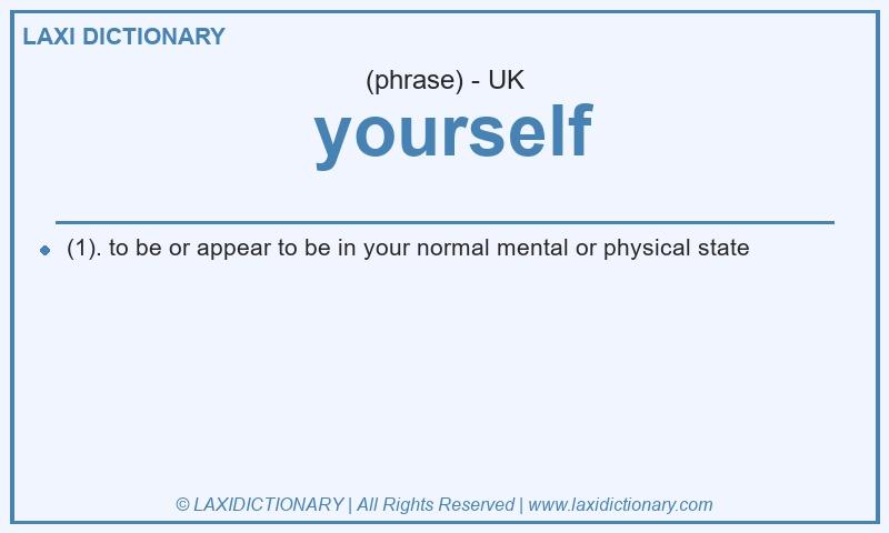 Definition yourself in British English